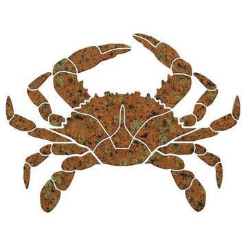 Crab Ceramic Swimming Pool Mosaic 9"x7", Dark Brown
