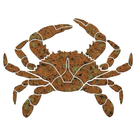 Crab Ceramic Swimming Pool Mosaic 9"x7", Dark Brown