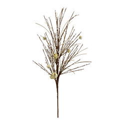 Shea's Wildflower - Natural Egg And Pit Berry Spray, 23", Natural - Holiday Accents And Figurines