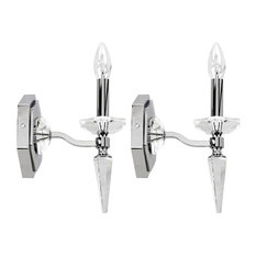 Shade Wall Sconce in Clear and Chrome - Set of 2