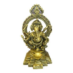 Mogul Interior - Ganesh Statue Ganesha Hindu Elephant God of Success - Remover of Obstacles 11" - Decorative Objects And Figurines