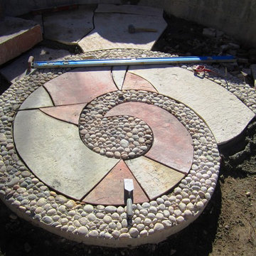 Swirl Pebble Mosaic Detail