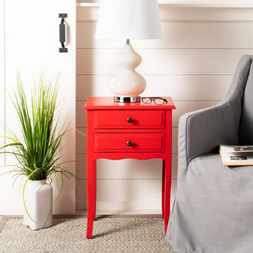 Edy End Table With Storage Hot Red
