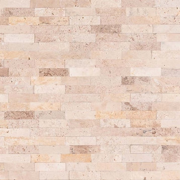 Roman Beige Splitface Peel and Stick Wall Tile, Sample