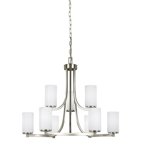 Sea Gull Hettinger 9-Light Chandelier 3139109-962, Brushed Nickel