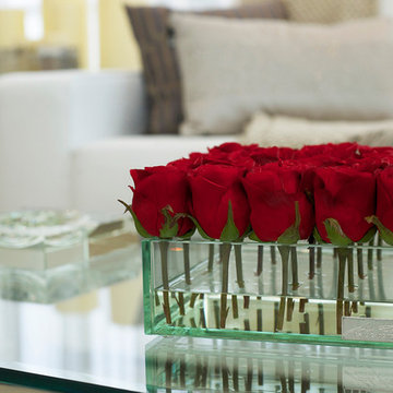 Emilio Robba Roses in Square Glass Vase