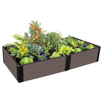 Tool-Free Weathered Wood Raised Garden Bed 4'x8'x16.5" 1"profile