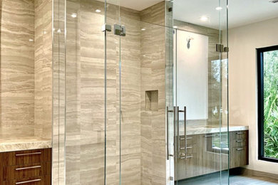 Inspiration for a modern bathroom remodel in Austin
