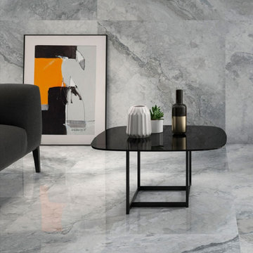 Leyte Porcelain Grey Marble Tiles – Gloss, Rectified
