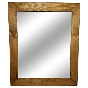 Shiplap Style Vanity Mirror, Puritan Pine, 24" X 30", Vertical