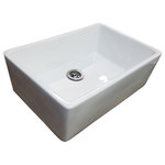 Unbranded - 24" White Fireclay Farmhouse Apron Studio Bathroom Sink with Drain Kit - Hardware Supply Source-Winston Salem
