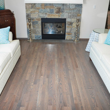 HARDWOOD FLOORING - TRADITIONAL RED OAK WITH CLASSIC GREY STAIN, SWEDISH FINISH