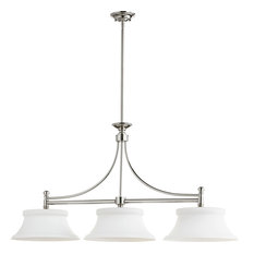 Rossington 3-Light Isle Island Fixture, Polished Nickel