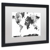 Marlene Watson 'World Map BG-1' Framed Art, Black Frame, 16"x20", White Matte