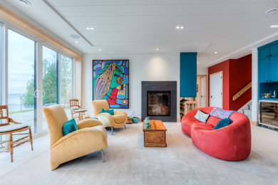 Living room - coastal living room idea in Other