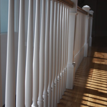 Custom Solid Smoked White Oak Floor and Stairs