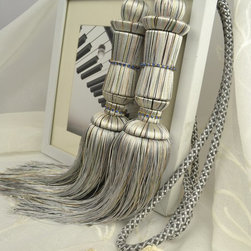 6 Colors QYM26 Polyester Curtain Tassel Tie Backs in Gray Color - Window Treatment Accessories