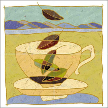 Ceramic Tile Mural Backsplash, Landscape Cup by Traci O'Very Covey, 8.5"x8.5"