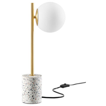 Logic Terrazzo Table Lamp, White