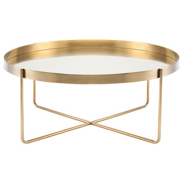 Nuevo Gaultier Round Metal Coffee Table in Gold