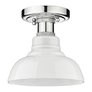 Chrome with Vintage Milk Glass shade