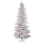 Vickerman - Vickerman B160250 5' Potted Flocked Ashton Pine Artificial Christmas Tree Unlit - Vickerman Artificial 5' x 30" Potted Flocked Ashton Pine Christmas Tree, featuring 362 PVC/Hardneedle Tips and Pine Cones. This tree comes unlit, has beautifully flocked tips on Pull Down Branches, and is fixed in a decorative pot.