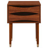 Versanora Wooden Side Table w/ Storage, Walnut