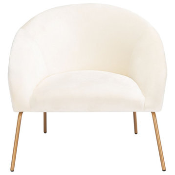 Safavieh Mandi Velvet Accent Chair, Creme/Gold