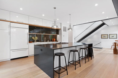 Example of a trendy kitchen design in New York
