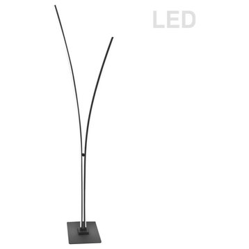 Dainolite Vincent 36 Watt Modern Metal Floor Lamp in Matte Black/White