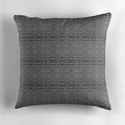 Black and Aluminum Bridget Riley inspired Pattern - Decorative Pillows