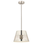 Z-LITE - Z-LITE 6013-12PN 1 Light Chandelier, Polished Nickel - Z-LITE 6013-12PN 1 Light Chandelier,Polished Nickel.  Style: Transitional, Urban, Classical, Restoration, Industrial.  Collection: Maddox.  Frame Finish: Polished Nickel.  Frame Material: Iron.  Shade Finish: Polished Nickel.  Shade Material: Iron.  Dimension(in): 12(L) x 12(W) x 9.5(H).  Rods: 6x12" + 1x6" + 1x3".  Cord/Wire Length(in): 110".  Bulb: (1)100W Medium Base,Dimmable(Not Inculed).  UL Classification/Application: CUL/cETLu/Dry.
