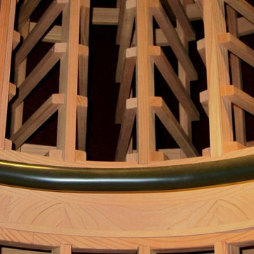Another Close Up of the Unfinished All Heart Redwood Custom Wine Racking in Texa