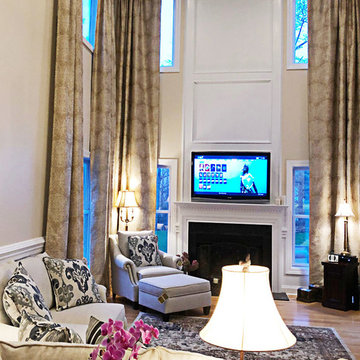 Two story rod pocket drapes