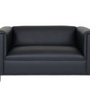 72" Black Faux leather Love Seat