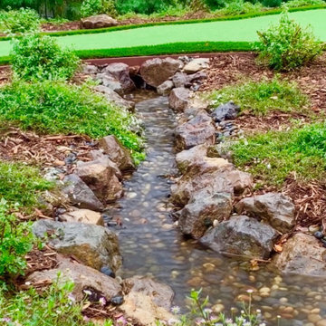 Putting Green with Pondless Waterfall