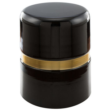 Haines Side Table Black and Gold