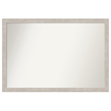 Marred Silver Non-Beveled Wood Wall Mirror 38.5x26.5 in.