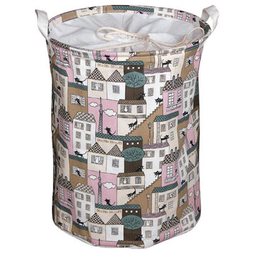 Laundry Baskets/Hamper Clothes Storage Wash Bag Waterproof Storage Barrel-Pink