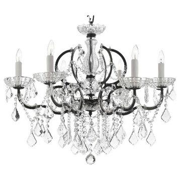 Baroque Iron and Crystal Chandelier Lighting Dressed With Empress Crystal