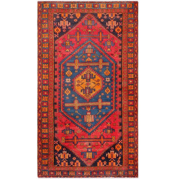 Vintage Ardabill Collection Hand-Knotted Lamb's Wool Area Rug- 4' 1"x 7' 3"