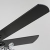 5 - Blade Crystal Ceiling Fan with Remote Control and Light Kit Included, Black