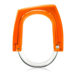 Kontextur - Neon+Squared Curtain Rings, Orange - Shower Curtain Rings