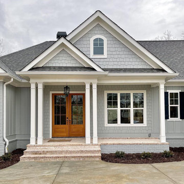 Siding Installation - James Hardie Shingles and Board & Batten in Light Mist