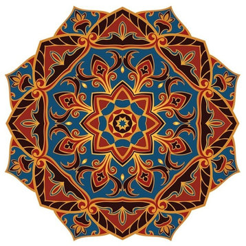 Mystic Voyage Mandala Porcelain Swimming Pool Mosaic 11"x11"