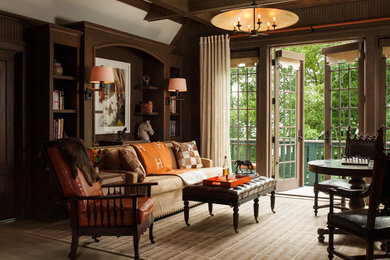 Elegant family room photo in Miami