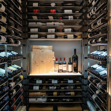 Modern San Diego Under Stairs Wine Cellar with Various Storage Options