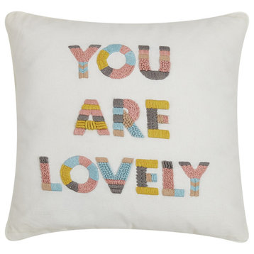 You Are Lovely Embroidered Pillow