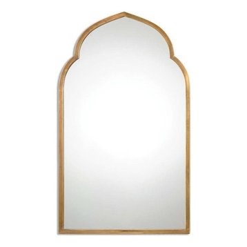Beaumont Lane Antique Arch Wall Mirror in Gold