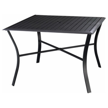 Aluminum Square Slats Table 42", Black